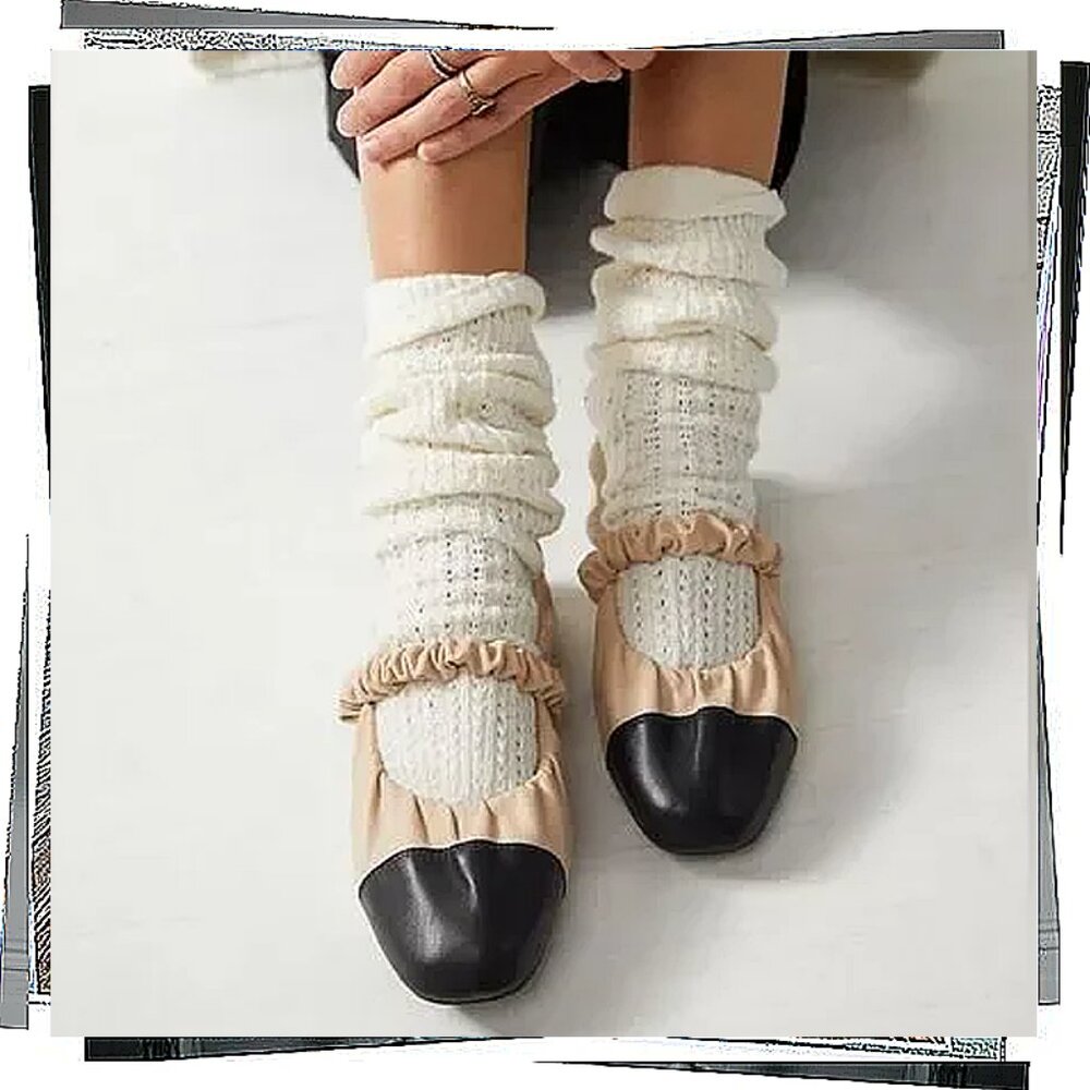 NWT: Black & Cream Leather Ballet Flats (7) by Free People